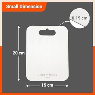 Chefworks by Bathla - ENOX Reversible Stainless Steel Chopping / Cutting Board for Home Made with 304 Food Grade Steel | Hygienic & Durable | Mini (Size: 150mm X 200mm, Thickness: 1.5mm)