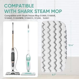 6 Pack S1000 S2001 Steam Mop Replacement Pads for Shark S1000 S1000A S1000C S1000WM S10001C S1200 & S2001 SteamSpot Steam Mop