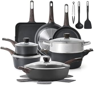 SENSARTE Nonstick Cookware Set, Healthy Pots and Pans Set, Non-toxic Kitchen Cooking Set
