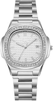 JOATVEE Mens Watch Analog Quartz Stainless Steel Date Watches Business Casual Business Watches for Men Women Luxury Style