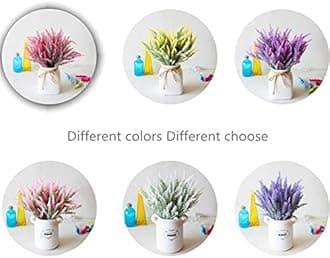 CATTREE Artificial Lavender, Plastic Plants Fake Flowers Bouquet Home Bridal Wedding Office Party Garden Balcony Indoor Outdoor DIY Centerpieces Arrangements Simulation Craft Decoration Red 4pcs