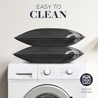 Basic Beyond Bed Pillows for Sleeping - King Size Pillows Set of 2 - Luxury Hotel Collection Down Alternative Pillows, Black, 20x36 Inches