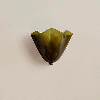 Vintage Shell Wall Sconce – Mid-Century Coastal Amber Glass Shade – Antique-Style Shell-Shaped Wall Lamp for Living Room, Bedroom & Hallway
