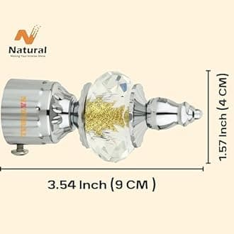 Natural Heavy Duty Aluminum Royal Luxury Design Curtain Bracket/Finial and Curtain Support with Screw/Wallplug for Window & Door Curtain Fittings Suitable Upto 1 Inch Pipe. (6 Set, Chrome)