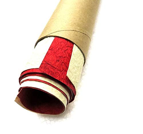 IMPRINT Big Size Decorative Sheets, Crushed/Leather Finish Pack of 4(2 Red and 2 Off White)