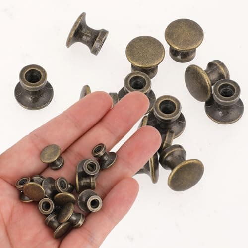 KALIONE 12 Pcs Mini Drawer Knobs, Jewelry Box Pulls, Small Cabinet Handles 1/2 Inch for Gift Case, Antique Dresser Pulls (Vintage)