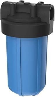 Pentair Pentek 150240 Big Blue Filter Housing, 1 1/2" NPT #10 Whole House Heavy Duty Water Filter Housing with High-Flow Polypropylene (HFPP) Cap, 10-Inch, Black/Blue
