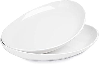 Sweese 2-Pack Porcelain Oval Serving Platters, White High-Grade Durable Professional, 14.5 Inch 2.0 Count