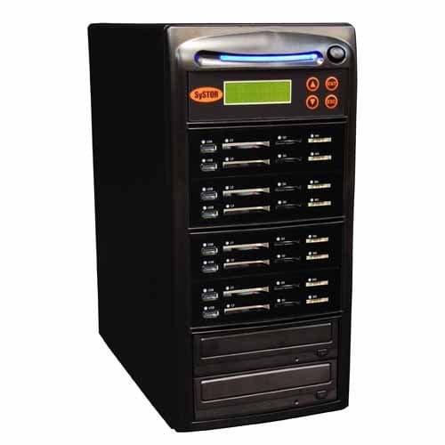 1:7 All-in-One Combo Flash Drive & DVD Duplicator - Back up USB/SD/CF/MS Flash Media Cards to a Single CD/DVD Disc - SYS-USBSDCF-07