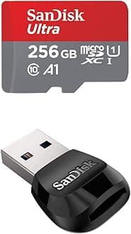 256GB Ultra microSDXC UHS-I Memory Card with Adapter – Up to 150MB/s with SanDisk MobileMate USB 3.0 microSD Card Reader