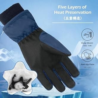 TRIWONDER Kids Ski Snow Gloves Winter Cold Weather Windproof Warm Snowboard Sport Mittens for Boys Girls