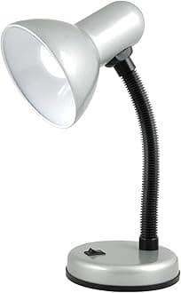 HOMELIFE 35w 'Classic' Flexi Desk Lamp with Versatile Flexible Neck - Integral On/Off Switch - Approx. 34cm Height - L958SV - Strato Silver