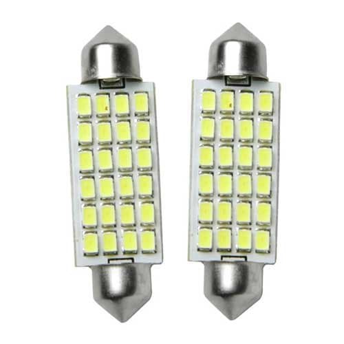 44mm LED dome white 24 SMD bright bulbs, for map cabin auto truck interior light 2pc