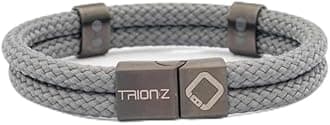 TRION:Z Zen Loop Duo Magnetic Bracelets for Women & Men Wristband Featuring Patented ANSPO Technology Unisex Bracelet (Large, Charcoal)