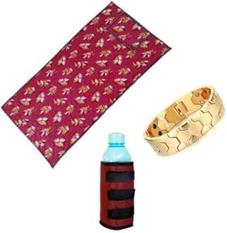 ParaShi® Bio Magnetic Mattress Topper 3 x 6 ft with 1 Pillow Pad | Water Bottle Cover/Bio Magnetic Water Energy Pad | Bio Magnettic Hand Bracelet Combo for Deep Sleep and Pain Relief