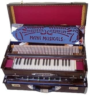 MAYA MUSICALS Harmonium Musical instruments 3.75 Octave 9 Scale Changer (with Coupler) Box Harmonium with 3 set of Palitana Reeds (MM/SC-BH/13/3A1)