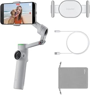 Flow 2 Pro Grey- Foldable AI Phone Gimbal, Track in 200+ Apps with Apple DockKit, Multi-Person Tracking, 360º Pan Tracking, Built-in Tripod/Selfie Stick, iPhone/Android Portable Stabilizer