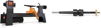 LA3421 8-Inch by 13-Inch Variable Speed Mini Benchtop Wood Lathe + WEN PM01 Wooden Lathe Pen-Turning MT1 Mandrel