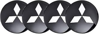 4pcs 2.22inch Car Logo ABS Material Wheel Center Cap Sticker Wheel Emblem Badge Logo Stickers (fit Mitsubishi Black)