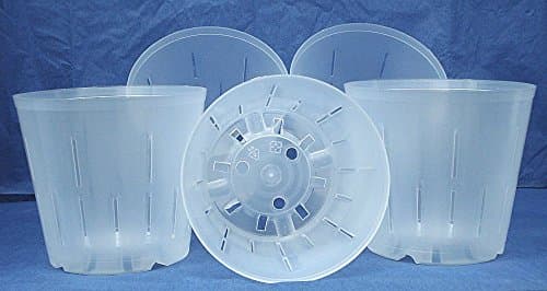 coMarket 5 Inch Diameter Round Clear Plastic Pot for Orchids - Quantity 9