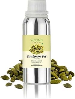 Young Chemist Cardamom Oil - 250ml | Economical Size for Continuous Use in Aromatherapy, Holistic Health & Environment Freshening | Fit for Daily & Professional Needs