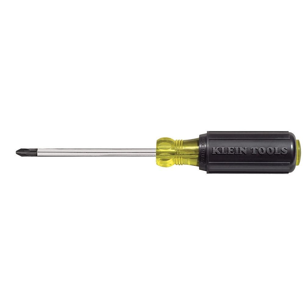 Klein Tools 603-4 Screwdriver, Made in USA, #2 Phillips Tip, Cushion Grip, Precision Machined Electrician Screwdriver, Home Improvement