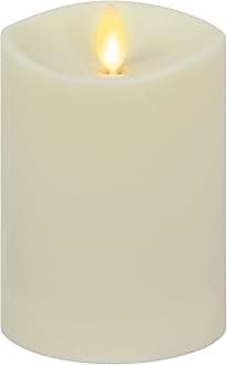 LuminaraRealistic Artificial Moving Flame Outdoor Pillar Candle - Moving Flame LED Battery Operated Lights for Outside Christmas, Thanksgiving - Remote Ready - Remote Sold Separately - 3.2" x 5.0"