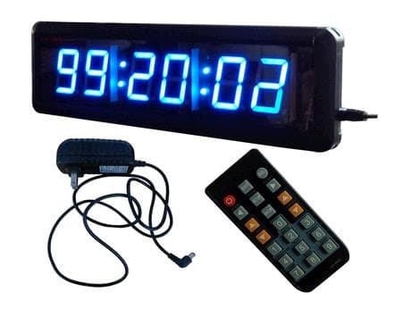 LED Wall Clock 1.8" High Digits Red Color 12/24-Hour Display Support Countdown/up Function in Hours Minutes Seconds Wireless IR Remote Control