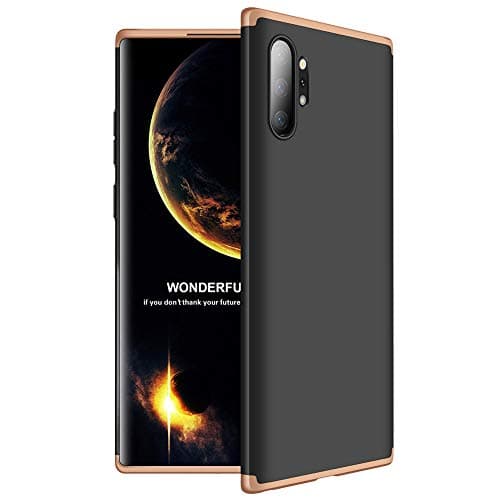 EMAXELERR Xiaomi Mi Note 10 Case 3 in 1 Ultra Slim 360°Degree Full Body Shockproof Protector Hard PC Plastic Anti-Scratch Cover for Xiaomi Mi Note 10 Pro/Mi CC9 Pro.3 in 1 PC:Black+Gold