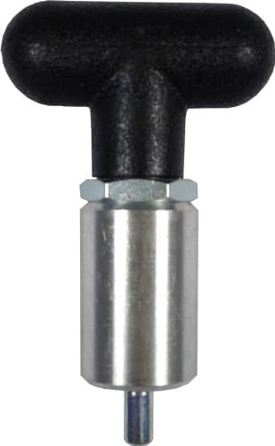 Pull Pin - T-Handle - 1-1/2" Length x 1" Diameter Aluminum Barrel - 1/4" Diameter Steel Spring-Loaded Plunger