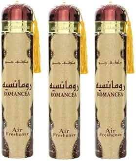 Arabian Air Freshener Bundle (3 x 300ml) Dubai, Luxury Scent, Long Lasting Fragrance (3 x Romancea)