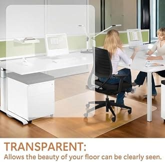 HOMEK Office Chair Mat for Hardwood Floor- 46" x 60" Clear Computer Desk Chair Mat for Hard Wood/Tile Floors, Easy Glide Plastic Mat for Under Office Chairs on Hardwood for Work & Home