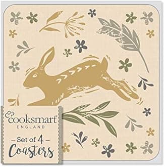 Cooksmart Pack of 4 Drinks Coasters | British Designed Cup Coaster for All Types of Houses or Businesses | Coasters for All Types of Glasses or Mugs.