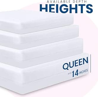 Utopia Bedding Premium Waterproof Bed Bug Mattress Cover, Queen Zippered Mattress Protector, 14 Inches Deep, Dust Mite Proof 6-Sided Mattress Encasement for Bed