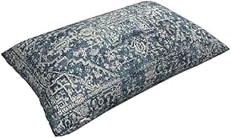 Gohdiwh Boho Lumbar Pillow Covers 12x20 Set of 2, Blue Carpet Pattern Decorative Throw Pillows Linen Ethnic Design Farmhouse Cushion Pillow Covers for Sofa Couch Outdoor Decor