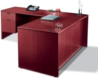 Offices To Go 66" X 72" L Shaped Desk W/Drawers Overall Office Desk Dimensions: 66" W X 72" D X 29.5" H Desk 66" W X 30" D Return 42" W X 24" D - American Mahogany
