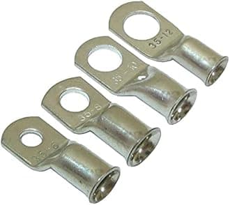 KafTon 5 Pack - 6mm to 95mm Copper Tube Lug Battery Starter Cable Welding Crimp Terminal Ring (6mm x 4mm)