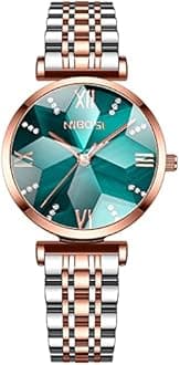 NIBOSI Women's Watch Analog Quartz Diamond Dial Wrist Watch for Ladies Luxury Silver Strap Dress Watch Girl Jewelry Bracelet