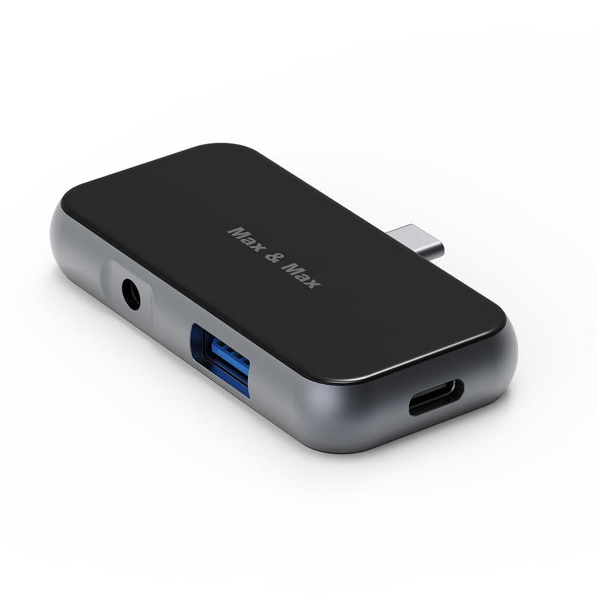 Max & Max4 in 1 USB Type-C Hub with HDMI 4k supported RJ45 1000 Mbps USB 3.0 transfer up to 10 Gbps rate, can connect UM disk, Hard drive, Mouse, Keyboard, Phone, Mac, and OS – Black