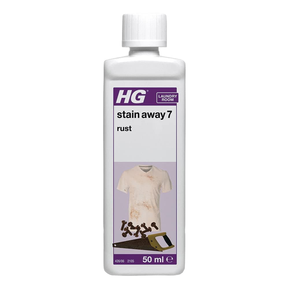 HG Stain Away 7 Rust, Stain Remover for Stubborn Rusty Marks, Erases Stains from Clothes, Tiles, Flagstone, Concrete & Natural Stone Surfaces, Textile Safe – 50ml (426005106)