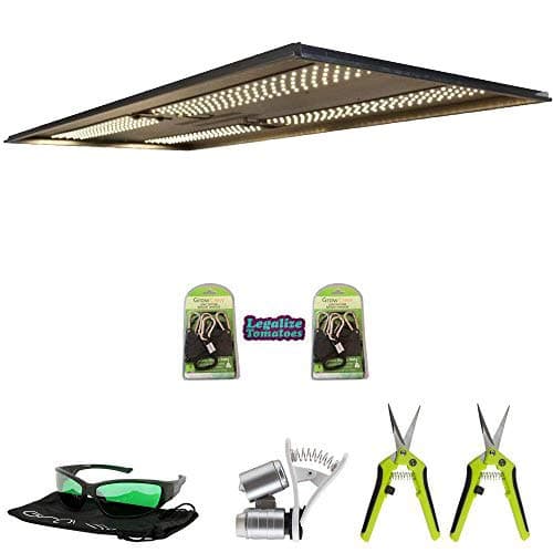 NextLight Veg8 Premium LED Grow Light Package | Includes 2X Grow Crew Ratchet Hangers, 2X Trimming Scissors, LED Glasses, and Phone Microscope | 5 Year Warranty | Legalize Tomatoes Sticker Included