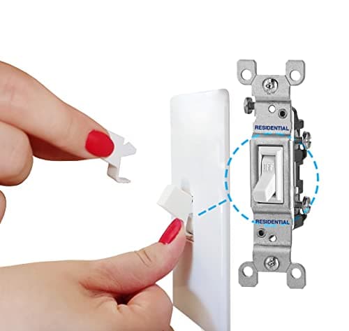 Residential (4 Pack, Clear) | No Tools Required | Easy to Install and Remove | Child Proof Light Switch | Lock Toggle Switch in On Or Off Position | Light Switch Cover Guard