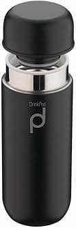 Drink Pod Vacuum Insulated Flask, Stainless Steel, Black, 300ml