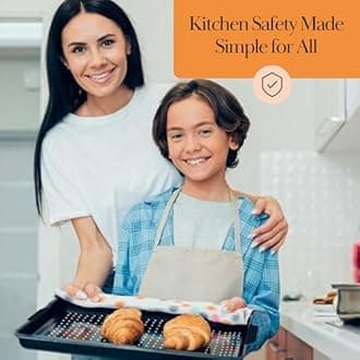 Baking & Splatter Screen for Frying Pan Beckon Ware | USA Brand | 17.5 x 12 Inch, Black, Multi-Use Silicone Baking Rack for Oven, and Stove – Grease Splash Guard, Baking Supplies, Pastry Sheet