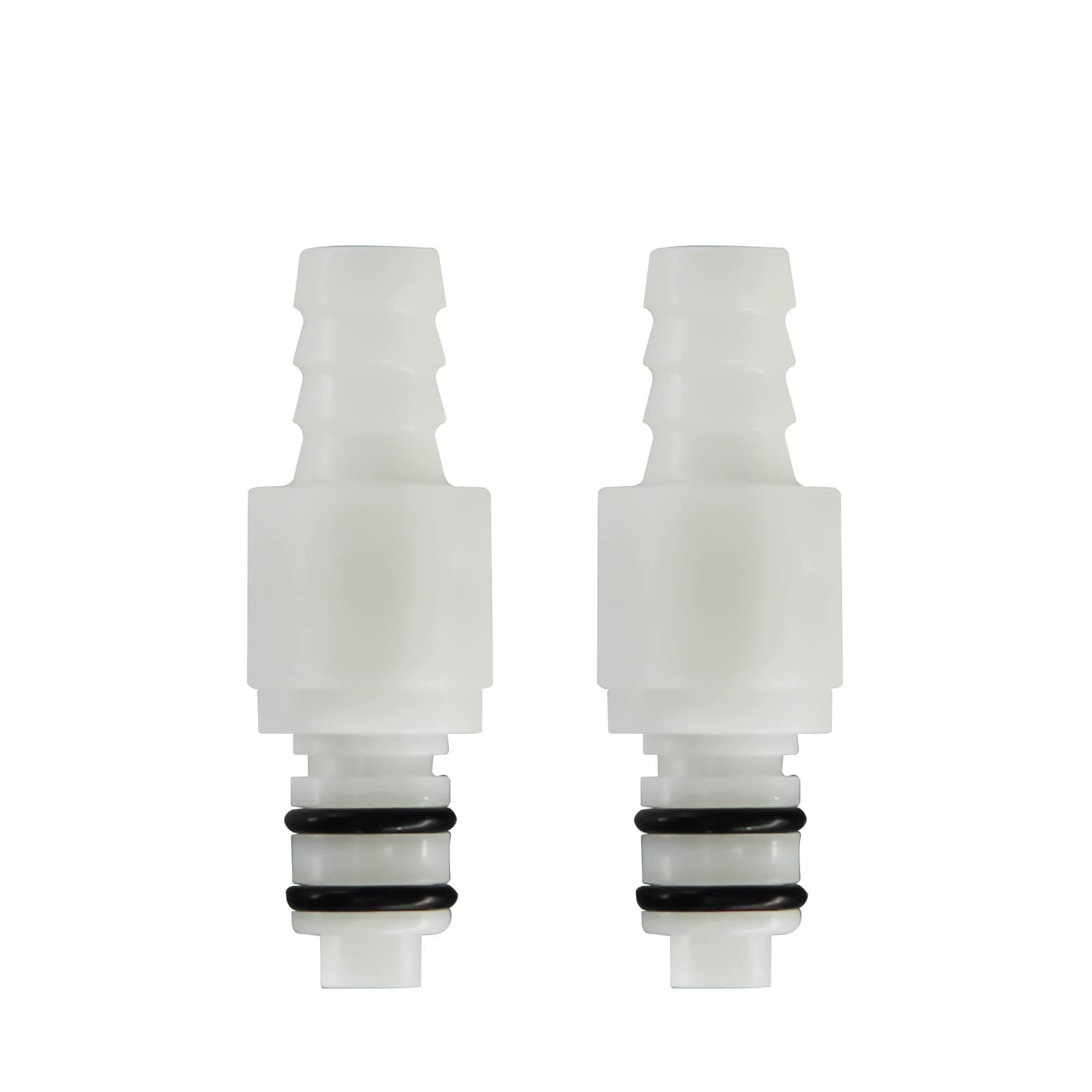 2PCS 1/4" 3/8" 5/16" Plastic In-Line Hose Barb Coupling Insert Quick Connector, Shut-Off Valved in Tube Quick Connector, Male Quick Connect Hose Fittings (2x Male Connector)(3/8")