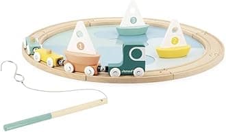 Bolid FSC Wood and Cardboard Sailboat Track - Early-Years Toy - 1 Circuit + 4-Piece Puzzle + 8 Accessories - 2 Years +, J04629