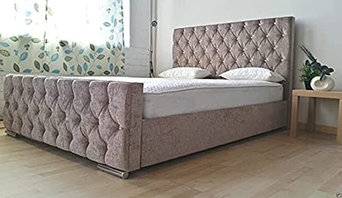 ComfyCraft Florida Upholstered Chenille bed frame in different (4FT6 BED FRAME, GREY)