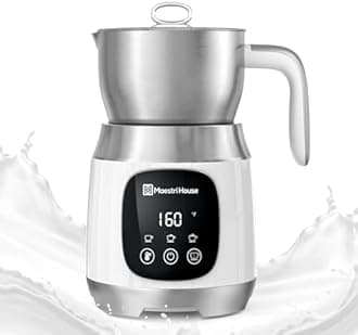 Maestri House Milk Frother, 21OZ Variable Temp and Froth Thickness Milk Frother and Steamer, Smart Touch Control Milk Warmer, Dishwasher Safe, Memory Function for Latte Cappuccino Hot Chocolate