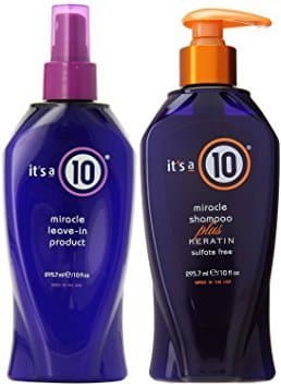 Bundle: It's a 10 Miracle Leave-In Product, 10 Ounce + It's a 10 Miracle Shampoo Plus Keratin, 10 Ounce by Beauty It Is