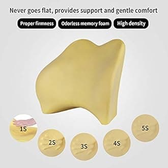 Memory Foam Lumbar Support Pillow for Car - Back Support for Office Chair and Car Seat Etc. (Black)
